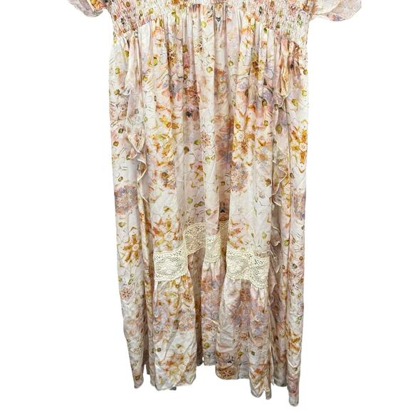 Johnny Was Silk Floral Maxi Dress Boho Kimono Sleeve Flowy Size XL - Picture 9 of 14